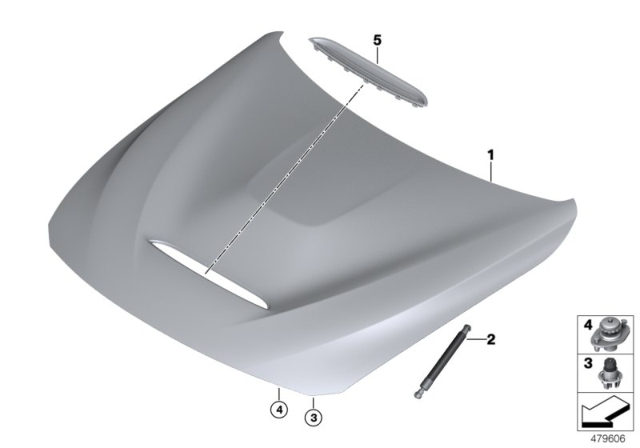 2020 BMW M4 Retrofitting Carbon Bonnet Diagram