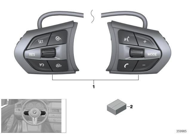 2019 BMW M4 Switch, Steering Wheel Diagram 2