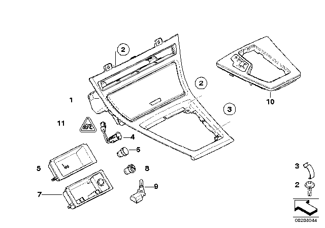 2005 BMW X3 Instrument. Carrier Instrument Panel Bottom. Birch Wood Diagram for 51453401827