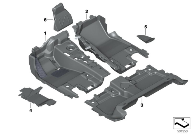 2020 BMW X6 Floor Covering Diagram