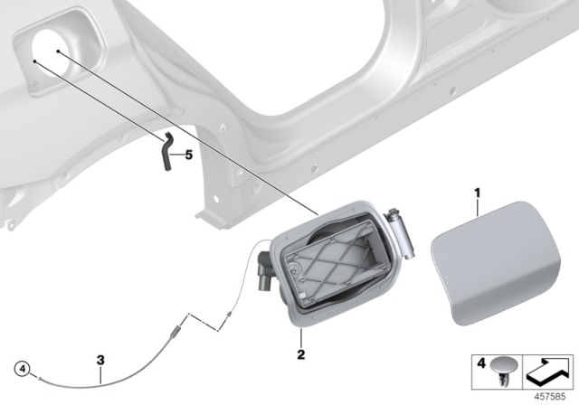 2016 BMW X4 Filler Flap Emergency Actuator Pull Strap Diagram for 51177373497