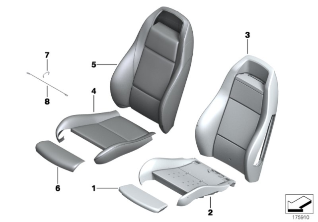 2010 BMW Z4 Seat, Front, Cushion & Cover Diagram 1