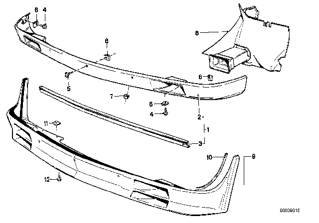 1985 BMW 318i Front Spoiler Diagram 1