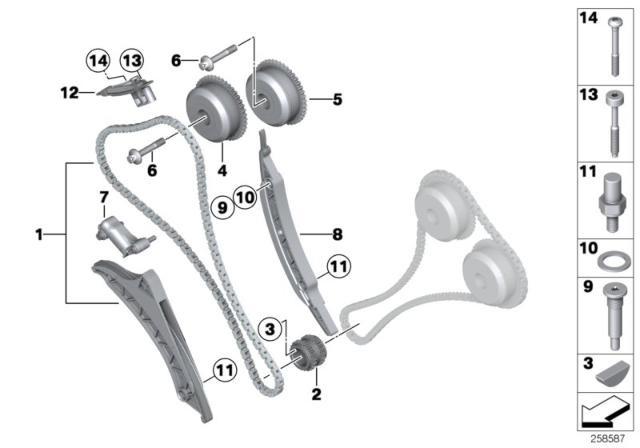 2015 BMW M6 Timing Gear, Timing Chain Diagram 1