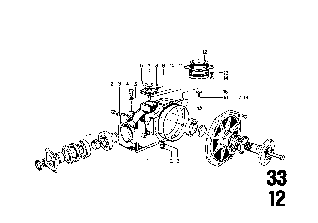 1970 BMW 2500 Cover Diagram for 33111202624