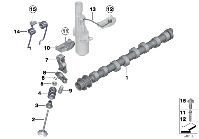 2014 BMW 328i Valve Timing Gear, Camshaft Diagram 1