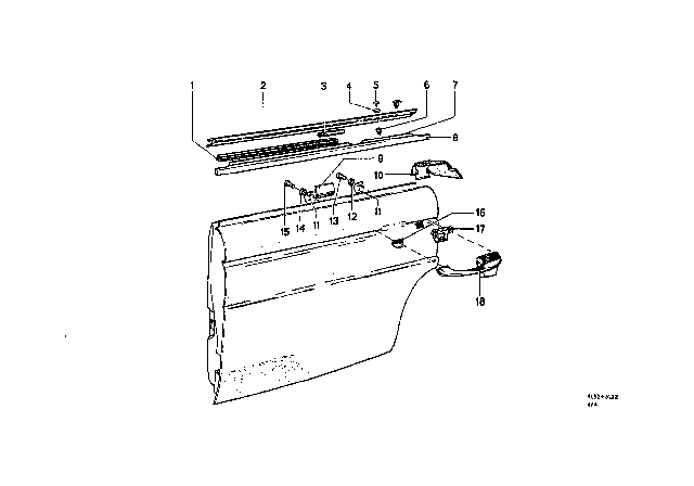 1969 BMW 2000 Cover Strip, Right Diagram for 51226654225