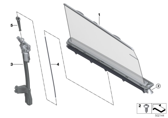 2018 BMW 640i xDrive Gran Turismo Roller Sun Visor, Rear Door Diagram