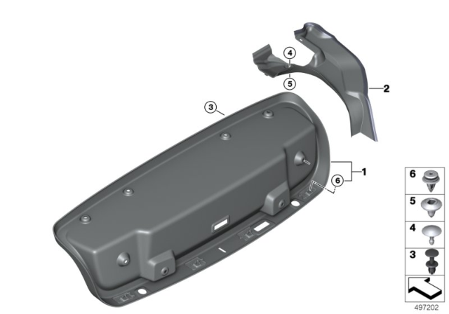 2020 BMW M850i xDrive Trim Panel, Rear Trunk / Trunk Lid Diagram 2