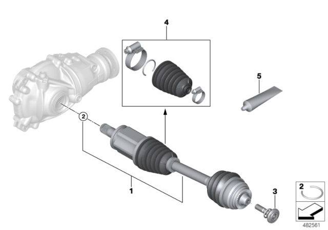 2020 BMW X4 M Front Left Cv Axle Assembly Diagram for 31608680337