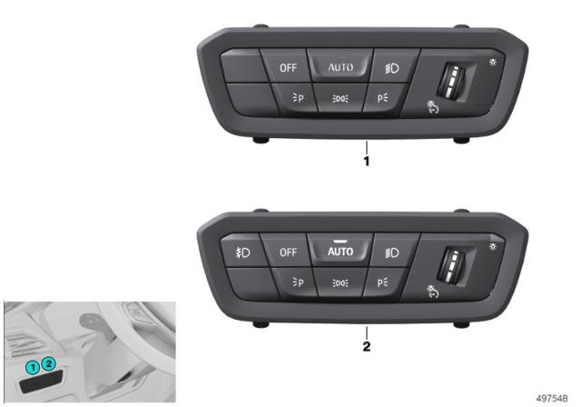 2020 BMW 330i xDrive Light Operating Unit US Diagram