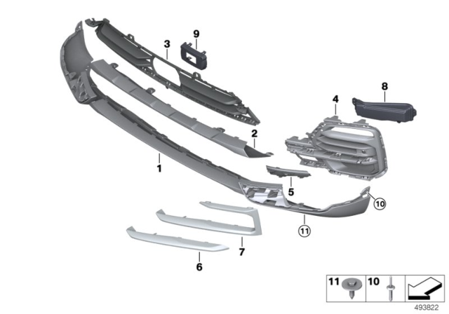 2019 BMW X5 Impact Strip, Side, Left Diagram for 51117449681