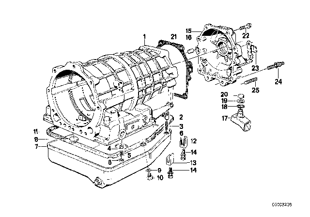 1986 BMW 325e Housing Parts / Lubrication System (ZF 4HP22/24) Diagram 2