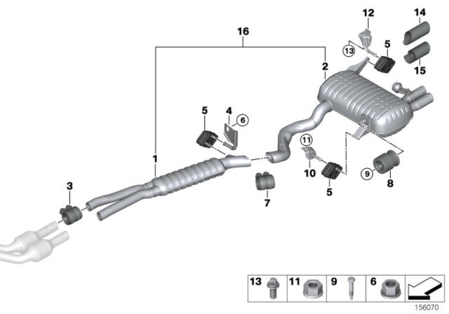 2008 BMW 328xi Exhaust System Diagram