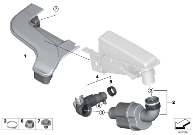 2017 BMW X5 Air Duct Diagram for 13718603094