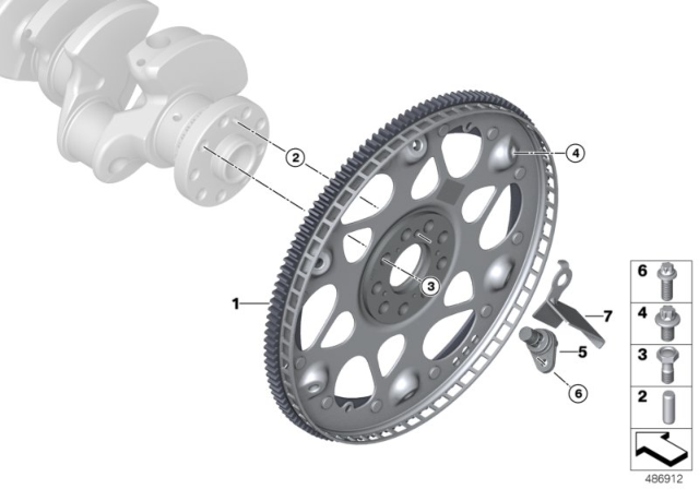 2018 BMW M760i xDrive Flywheel Diagram