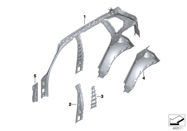2020 BMW X5 SUPPORT COLUMN B RIGHT Diagram for 41009481364