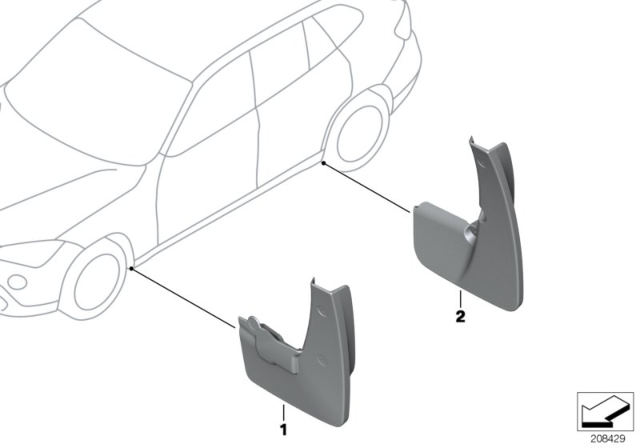 2013 BMW X1 Mud Flaps Diagram