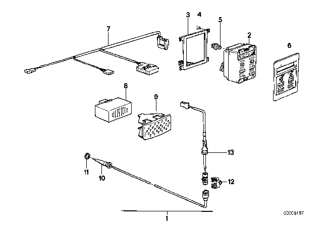 1987 BMW 325e Outdoor Temperature / Digital Clock Diagram