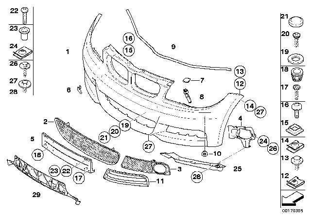 2008 BMW 135i Grille, Air Inlet, Right Diagram for 51118045922