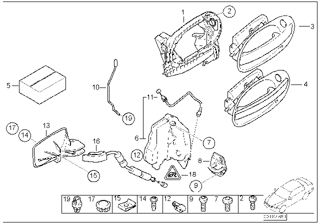 2005 BMW 760Li Door Handle Passenger Side Front Diagram for 51217194838