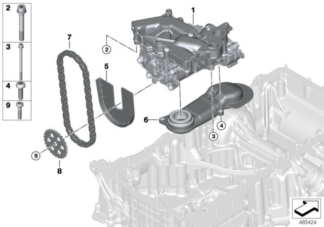 2019 BMW M5 Lubrication System / Oil Pump With Drive Diagram