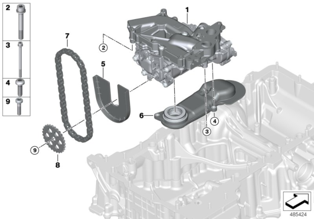 2018 BMW M5 Lubrication System / Oil Pump With Drive Diagram