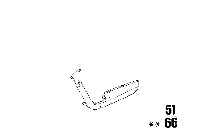 1974 BMW Bavaria Armrest, Rear Diagram 2