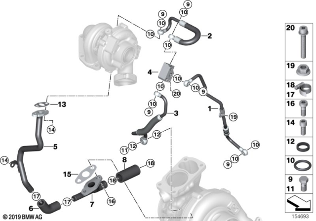 2009 BMW 335d Return Pipe Diagram for 11427795974