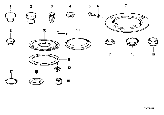 1987 BMW M6 Sealing Cap/Plug Diagram