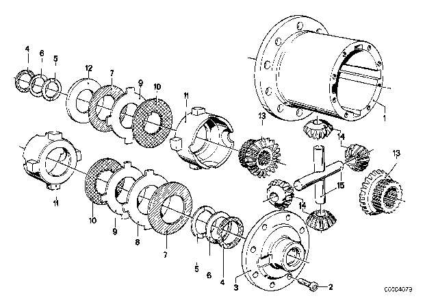 1983 BMW 633CSi Limited Slip Differential Unit - Single Parts Diagram 1