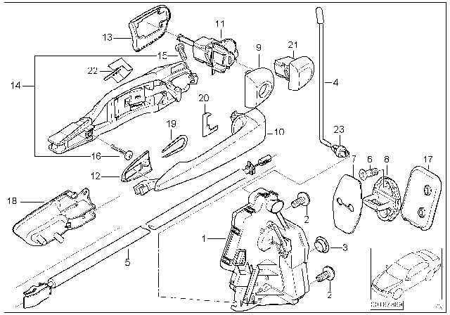 2004 BMW 330i Handle Bracket Base, Left Diagram for 51218216127