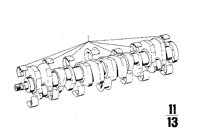 1973 BMW Bavaria Crankshaft With Bearing Shells Diagram 2