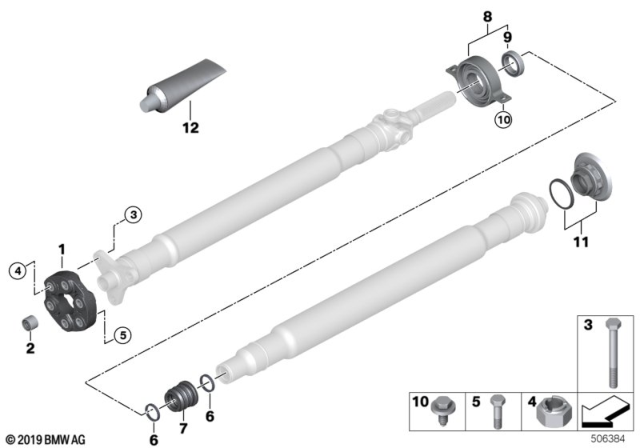 2020 BMW 840i xDrive Drive Shaft, Single Components Diagram