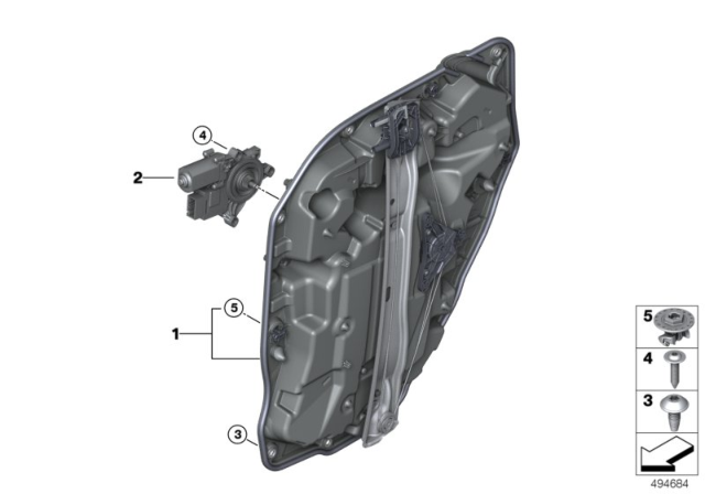 2019 BMW X7 Door Window Lifting Mechanism Diagram 2