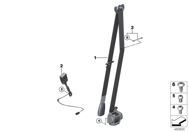 2019 BMW X2 Safety Belt Front Diagram