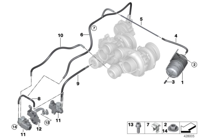 2015 BMW X6 M VACUUM HOSE Diagram for 11657848346