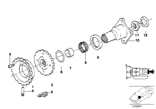 1988 BMW 735iL Output (ZF 4HP22/24-EH) Diagram