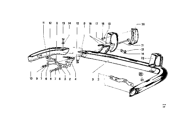 1969 BMW 2000 Bumper Diagram for 51125670051