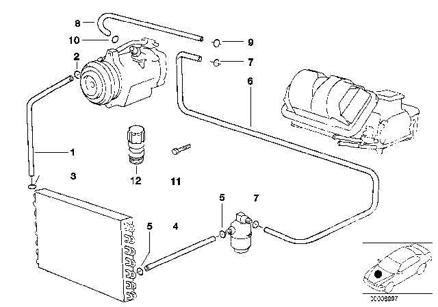 2000 BMW 540i Coolant Lines Diagram 1