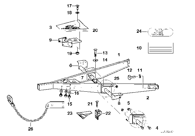 1999 BMW Z3 Trailer, Individual Parts, Towbar Diagram