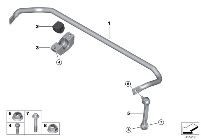 2020 BMW X5 Stabilizer, Rear Diagram