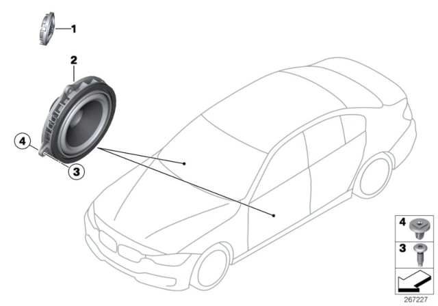 2016 BMW 328i xDrive Single Parts For Loudspeaker Diagram 1