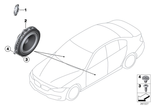 2020 BMW M850i xDrive Individual Parts High End Sound System Door Front Diagram