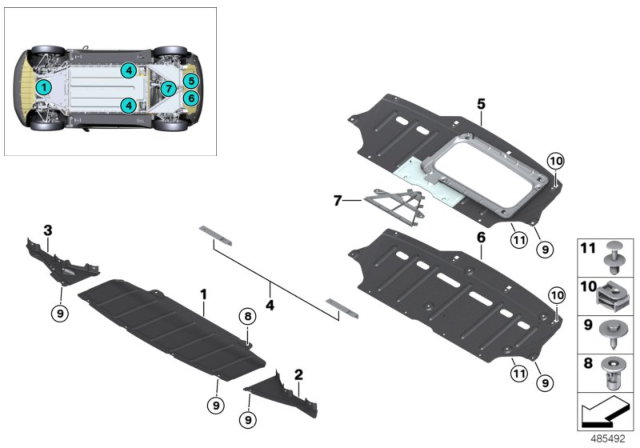 2019 BMW i3s Underfloor Coating Diagram