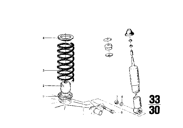 1972 BMW 2002tii Coil Spring, Rear Diagram