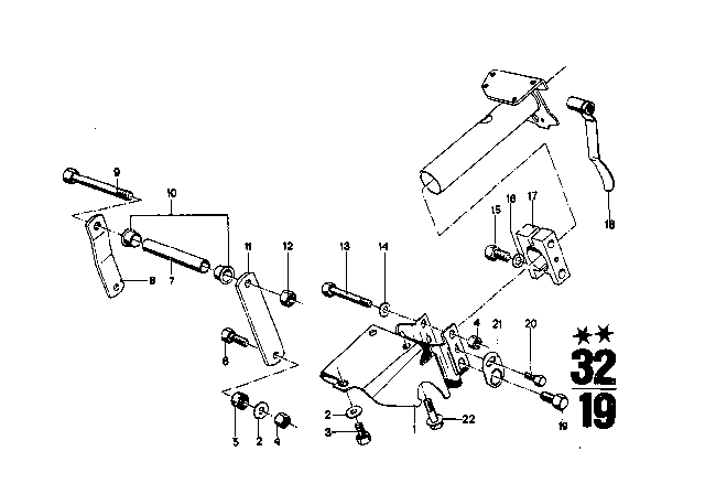 1971 BMW 3.0CS Vertically Adjustable Steering Column Diagram