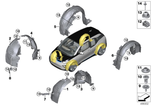 2016 BMW i3 Cover,Wheel Arch,Rearsection,Front Right Diagram for 51717294636