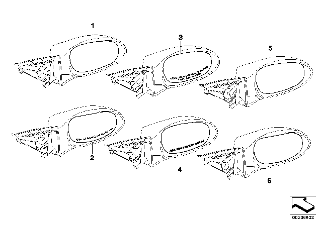 2010 BMW 128i Mirror Glass Diagram 2