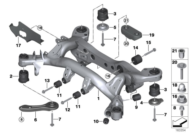 2013 BMW 335is Rear Axle Carrier Diagram